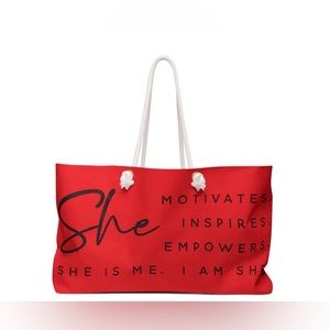 CUSTOM Oversized Graphic Tote NWT “SHE MOTIVATES ”